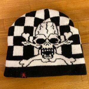 Spider black and white Skeleton winter hat Bennie kids small